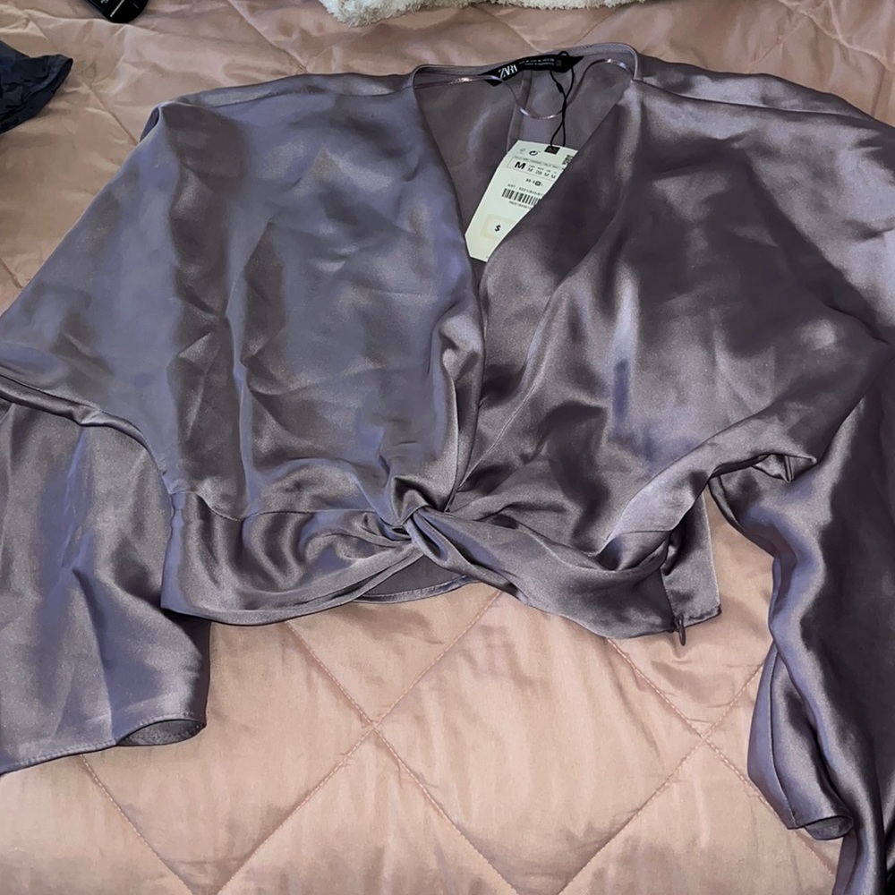 Zara lavender silky top